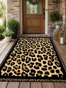 1 pieza Alfombra de pasillo con estampado de leopardo vintage, alfombra de estilo salvaje lujoso para decoración de pasillo, alfombra de pasillo, alfombra, alfombra de pasillo, alfombra pequeña, alfombra, decoración del hogar, alfombra de área, alfombra de área para sala de estar, decoración del hogar para sala de estar, decoración de habitación, alfombra lavable - Multicolor - Ver 5
