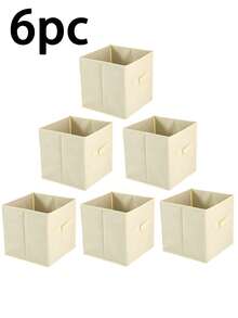 1/3/6pcs Foldable Fabric Storage Boxes With Handles, Multi-Color Options, Collapsible Closet Organizers, Kids Room Toy Storage Baskets, Home Organization Containers - Pink - View 18