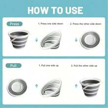 Foldable Bucket - Portable, Easy To Carry And Store, Suitable For Car Washing, Cleaning, Camping, Fishing And Outdoor Activities, With Foldable Handle Design - A - View 1