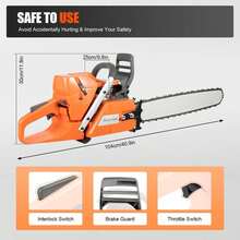 kangten LYNICESHOP Gas Chainsaw, 24 Inch Gasoline Chainsaw Cutting Wood Gas Sawing Crankcase Chain Saw, 72cc Gas Power Chainsaw With Bar And Chain Compatible With MS 381 (72CC) Holiday Gift (US Stock) Faster Delivery - 預設 - 查看 6