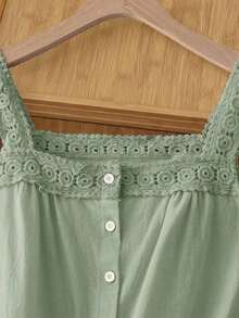 Blusa casual, cómoda y elegante de color azul marino para primavera y verano - Verde - Ver 5