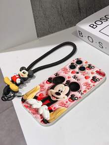 This Disney Mickey Mouse Lanyard Phone Case Is Fully Covered In TPU Material. It's Shockproof, Lightweight, And Compatible With IPhone17/16/11/13/15/15 Plus/15 Pro/15 Pro Max/12/14 Pro Max/11 Pro Max/12 Pro/12 Pro Max/13. This Phone Case Makes A Popular Birthday Gift Or Business Gift; It's Durable, Stain- And Fingerprint Resistant, And Suitable For Both Men And Women. The Set Also Includes A Mickey Mouse Phone Case And A Mickey Mouse Plush Bracelet. It's A Perfect Gift For Friends And Family. This Stylish Phone Case Is Fun, Lightweight, And Durable. IPhone17 Pro Max Phone Case, Minnie Mouse Phone Case. - trắng - Xem 5