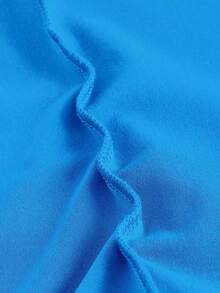 Vestido Rojo De Punto Sin Mangas Con Cuello Halter Y Doble Capa, Ajustado Para Mujer - Azul - Ver 3