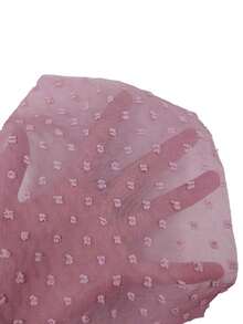 Blusa de gasa con estampado de lunares francés de moda para mujer, diseño elegante y elegante de manga corta con volantes para el verano - Morado - Ver 7