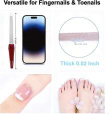 HIWRBDTI 6 Pack Metal Nail File Set For Natural Nails, Professional Stainless Steel Sword Fingernail File With Sharp Tip &Amp; Non-Slip Handle, Thin Sapphire Grit Diamond Finger Nail Files For Women &Amp; Men - trắng - Xem 3