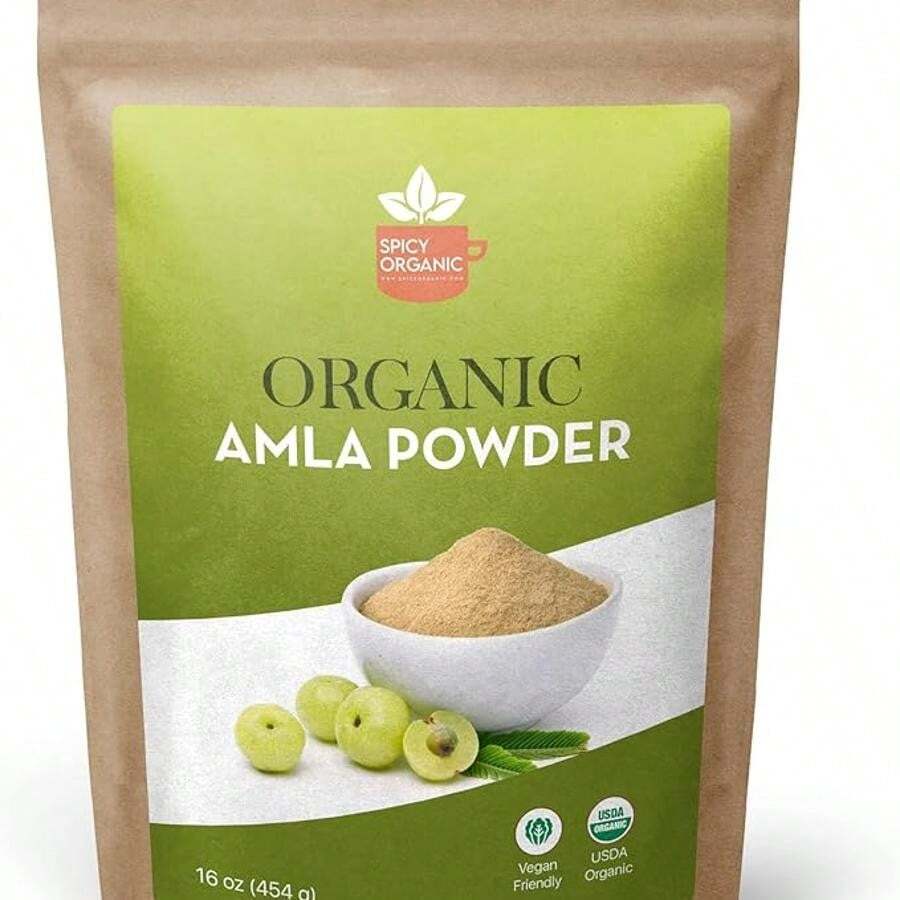 SPICY ORGANIC Amla Powder - 100 Pure USDA Organic - Amla Powder For Hair  Beverages - 16 OZ Dietary Healthcare Optimum - SO-AMLP-16OZ - View 1