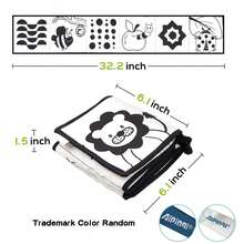 My First High Contrast Black And White Soft Book, Suitable For Tummy Time Activity For Infants, Black And White Baby Cards, Foldable Educational Activity Cloth Book, Suitable For Baby Boys And Girls - Multicolor - View 4