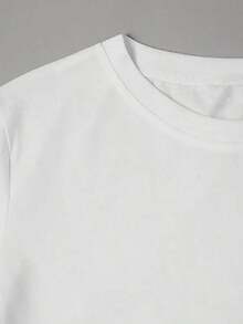 Camiseta Casual para Mujer, Elegante, con Estampado de Letras, Cómoda, a la Moda, de Manga Corta, Cuello Redondo, para Uso Diario, 100% Algodón, Duradera - Blanco - Ver 3