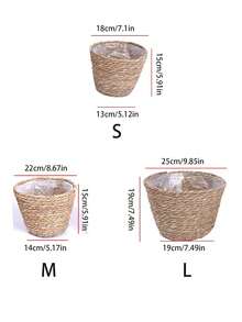 1 chậu trồng cây bằng rơm đan, giỏ mây, chậu hoa treo, giỏ đựng quần áo bẩn, giỏ đựng đồ dùng sân vườn, thích hợp cho ngày Valentine, đám cưới, sinh nhật. - thông thường - Xem 10