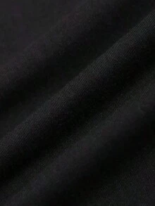 Camiseta suelta de mujer con estampado de mariposa en líneaPure-Cotton - Negro - Ver 5