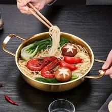 1pc Stainless Steel Golden Ramen Pot, Hot Pot, Soup Pot, Crayfish Seafood Kitchen Cookware, Kitchenware, Restaurant Supplies - View 3