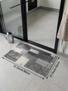1 pieza Alfombra de sala de estar a cuadros grises, adecuada para cocina, comedor, dormitorio, decoración de habitación festiva, interior/exterior, oficina, vestíbulo, felpudo antideslizante, alfombra de baño, pasillo, área de estudio y juegos - Gris - Ver 17