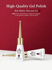 Mtssii 10ml Red Glitter Thermal Gel Nail Polish, Temperature Color Changing Dark Red Sparkly Soak Off UV/LED Nail Varnish, Long Lasting Shiny Nail Art For Halloween & Daily Use - Multicolor - View 8