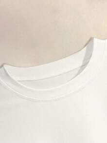 Camiseta de mujer de moda casual con cuello redondo y hombros caídos, camiseta con bordado de cereza, camiseta con bordado de toalla de cereza, camiseta casual y cómoda para exteriores, camiseta para todas las estaciones, camiseta con estampado de frutas - Blanco 3 - Ver 5