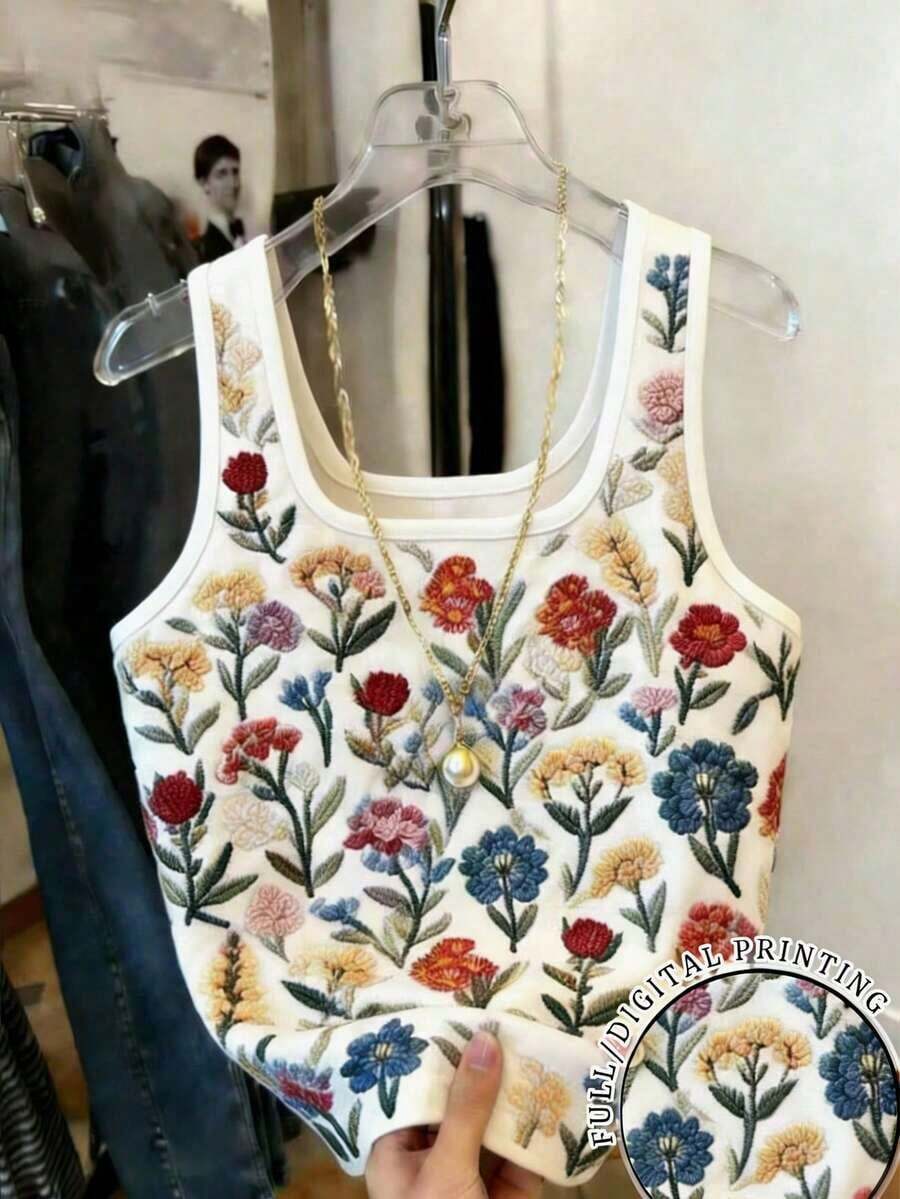 Mejor vendido top ajustado estampado para mujeres - Multicolor 2 - Ver 1