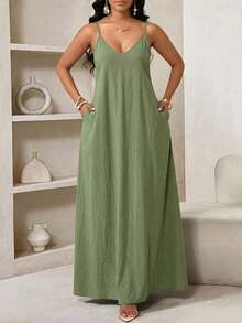 Lady Vestido largo con estampado de leopardo para mujer, estilo bohemio, sin espalda, holgado, vestido maxi suelto sin tirantes para cumpleaños, eventos, vacaciones, vestidos casuales, vestidos boho/bohemia/boho, top halter, ropa africana para mujer - Verde - Ver 4