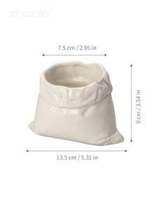 choxila 1pc Creative Coin-Shaped Ceramic Coffee Mug, Novelty White Linen Design Tea Cup, Unique Home Office Coffee Beverage Container, Ideal Gift For Coffee Lovers - White - View 7