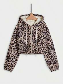 Chaqueta con capucha de manga larga con forro térmico de unicolor para mujer, otoño/invierno - Multicolor 2 - Ver 2