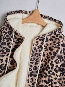 Chaqueta con capucha de manga larga con forro térmico de unicolor para mujer, otoño/invierno - Multicolor 2 - Ver 6