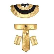 Bộ phụ kiện trang phục Pharaoh Ai Cập 4 món, bao gồm mũ, khăn đội đầu, cổ tay áo, thắt lưng Pharaoh, dây đeo quyền trượng, vòng cổ, nhẫn, quyền trượng hình rắn, chuỗi hạt hình rắn, trang phục công chúa Ai Cập (cổ điển) - Nhiều màu - Xem 1