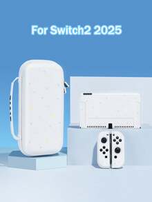 Switch游戏机配件，星形图案，兼容新款Switch2（2025），NS2/Switch OLED/Switch保护壳及收纳袋，送给Switch玩家的最佳礼物，情人节浪漫礼物 - 彩色 - 查看 3