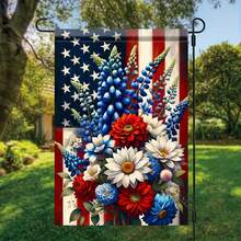 Patriotic Garden Flag, Durable Polyester Fiber, Size 18X12Inch, Suitable For Yard And Lawn Decoration, Outdoor Home Decor, Flagpole Not Included, Outdoor Garden Flag - A - View 1