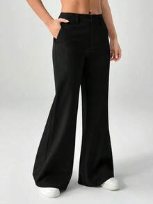 Nuevos pantalones de traje de estilo casual de cintura baja para otoño e invierno - Negro - Ver 7