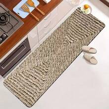 1 pieza Alfombra de arte con patrón tejido, alfombra decorativa de estilo estético personalizado, regalo de naturalismo, estera de ambiente estético de vibra Ins, tapete de muebles suaves minimalistas modernos, felpudo de entrada, alfombra de cocina, pasillo, alfombra pequeña, alfombra, estera, decoración del hogar, alfombra de área pequeña, estera de exterior, alfombra de dormitorio, alfombra lavable - Multicolor - Ver 3