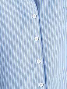 Camisa de mujer de un solo pecho a rayas, versátil y casual para uso diario - Azul 2 - Ver 5