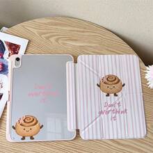 1 chiếc ốp lưng máy tính bảng hai mặt in hình sọc hồng và bánh quế, có ngăn đựng bút, tương thích với iPad thế hệ thứ 10 10.9 inch 2022 Smart Case/ Air 13 (M3 2025)/ Air 11 (M3 2025)/ Air 11 (M3 2025)/ 11 (A16 2025)/ Tương thích với Galaxy Tab S10+/S9/A9, Tương thích với Samsung Galaxy A9/S9/S7/S30+, Tương thích với Matepad. - Nhiều màu - Xem 2