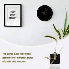 1 Set Kit de Movimiento de Reloj de Cuarzo, Longitud del Eje de 16mm, Incluye 1 Par de Manecillas Doradas, Para Reparación, Reemplazo y Bricolaje de Relojes de Pared/Escritorio, Adecuado para Decoración del Hogar y la Oficina, Regalo Pensado para Entusiastas de los Relojes - Dorado - Ver 12