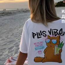 Camiseta de algodón para mujer, de marca china de moda, estilo retro, corte ajustado, con estampado divertido, estilo europeo y americano, de manga corta y casual. - Blanco - Ver 2
