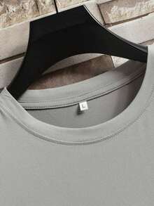 Short-Sleeved T-Shirt For Spring And Summer, American Style, With Printed Logo, For Young Men, Round Neck, Loose, Casual And Versatile. - Abu-abu - View 4