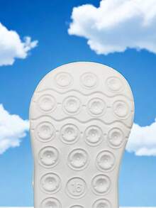 1 par de zapatos deportivos casuales planos para niños con , malla transpirable con diseño de nubes arcoíris, antideslizantes, aptos para primavera y otoño - Rosa - Ver 10