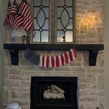 Independence Day Patriotic Fabric Tassel Banner - Red, White, And Blue Garland; Patriotic-Themed Hanging Decoration For July 4th Parties, Porch And Fireplace Decor. (Style May Vary) - 1 - 查看 9