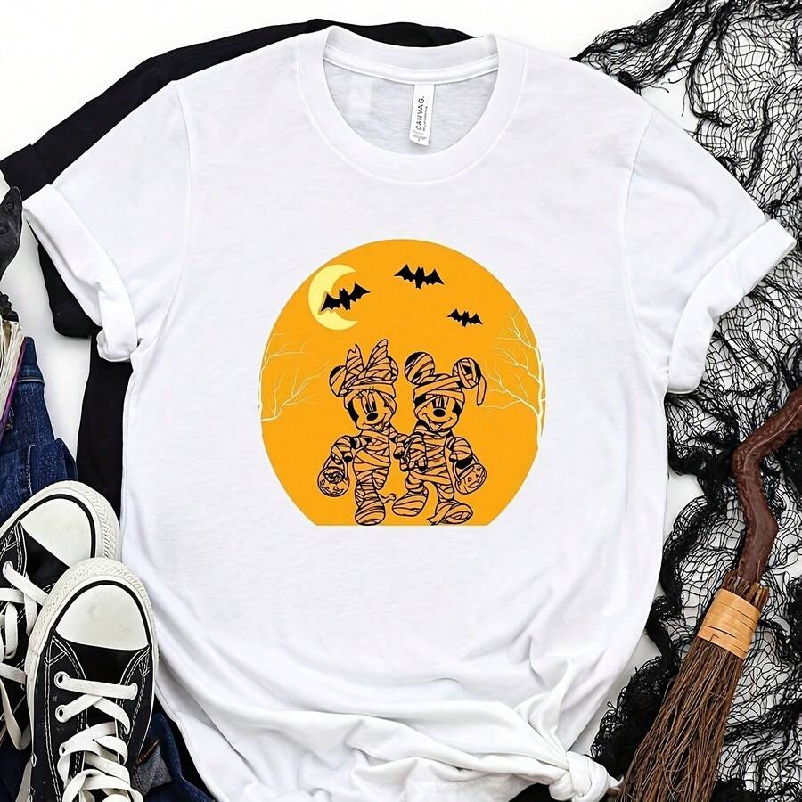 Chemise Momie, Chemise Halloween, Chemise Momie Halloween, Chemise Vances, Chemise Famille 2025 - 白色 - 查看 1
