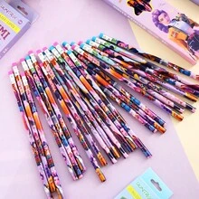 12 pièces/set Stylos marqueurs fluorescents double-pointe de dessin animé, cadeau pour filles, cadeau de haute valeur pour la rentrée scolaire/anniversaire/vacances [livraison aléatoire] - Multicolore - Voir 6