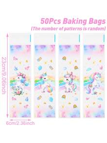 100 piezas Bolsas de caramelos transparentes de unicornio, Bolsas de regalo con cierre automático de unicornio, Bolsas de caramelos transparentes de fiesta de cumpleaños de unicornio, Bolsas para piruletas de baby shower, Bolsas de fiesta con tema de unicornio, Decoración de mesa de boda, Decoración de despedida de soltera, Decoración para revelación de género, Bolsas de embalaje de aperitivos, Bolsas de regalo pequeñas, Bolsas para hornear galletas, Regalos de cumpleaños para niñas, Recuerdos de fiesta - Unicornio de moda mixta - Ver 13