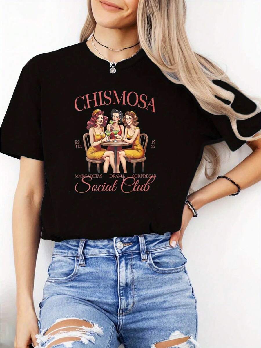 Dam-T-shirts - Svart - Visa 1