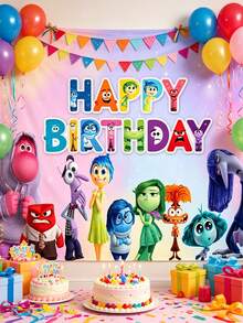 Phông nền Zootopia & Chúc mừng sinh nhật, với hình ảnh Judy Hopps, Nick Wilde, Joy, Sadness và tất cả các cảm xúc, chất liệu polyester, dùng để trang trí tiệc. Nâng tầm bữa tiệc của bạn với phông nền sinh nhật kết hợp sống động này, mang đến hai vũ trụ Disney được yêu thích cho một bữa tiệc thực sự kỳ diệu. Có thể dùng làm phông nền bàn tráng miệng hoặc thậm chí là phông nền phát trực tuyến. - Lý lịch - Xem 10