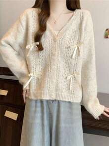 Women Cardigans - Apricot - View 4