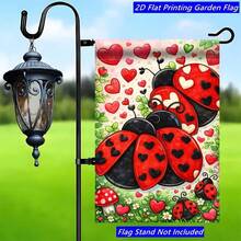 12 X 18 Inch Double Sided Garden Flag, 2D Flat Printed Ladybug Heart Design, Durable Polyester Seasonal Outdoor Yard Patio Lawn Decor, Flagpole Not Included - 11.81*17*71吋/30*45*厘米 - 查看 7