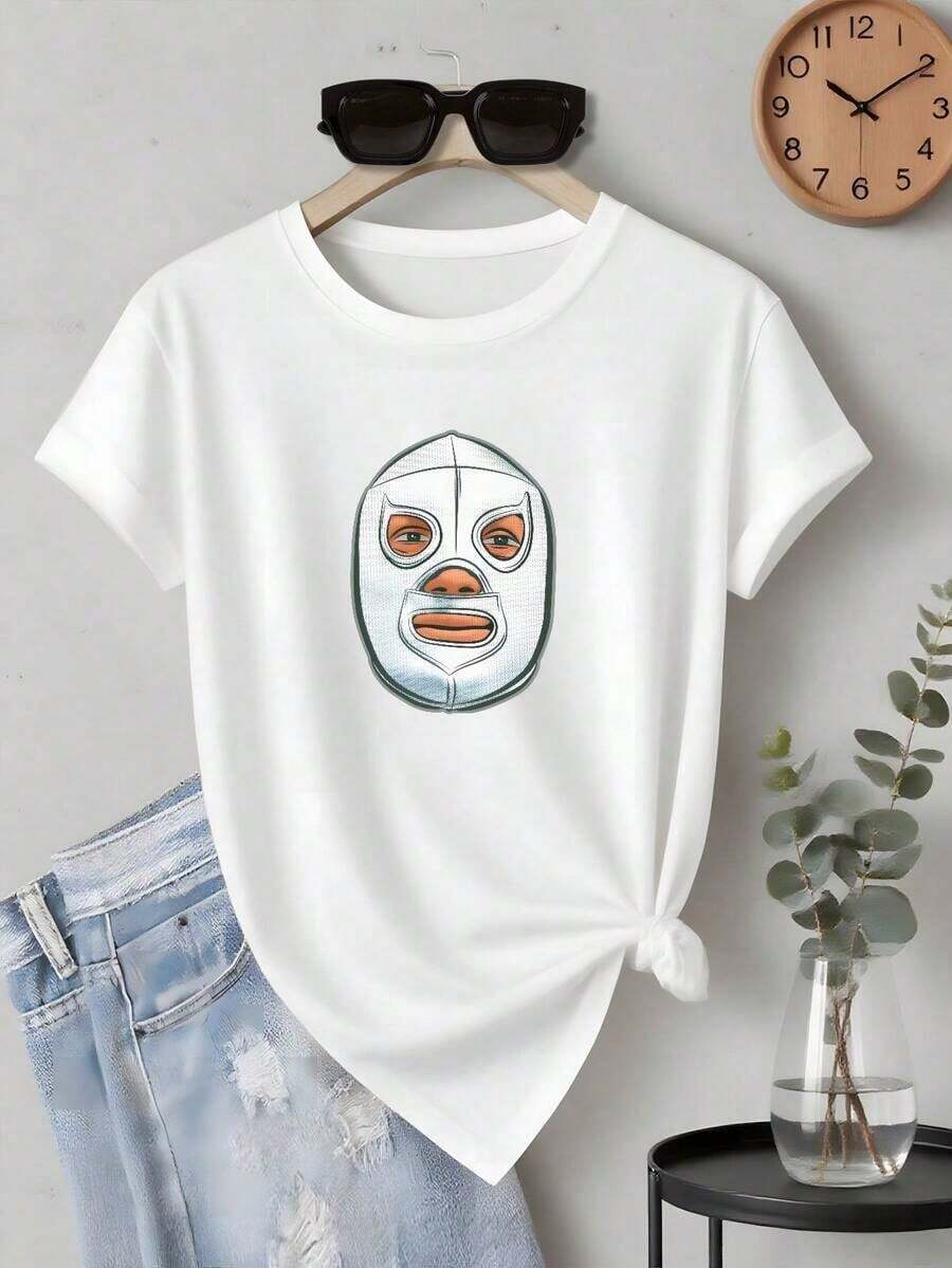 ofertas y liquidacionesWomen's Blue Demon Lucha Libre Tee |   Diseño Icónico de Máscara de Lucha Libre |   100% Algodón Puro |   Suave y cómodo |   Perfecto para uso casual y para regalar. |   Camiseta Blanca de Cuello Redondo |   Fabricado y enviado en México |   Unisex Styleplayera de hombretops sudaderas para mujer Y2k Camiseta Camisa De - Blanco - Ver 1