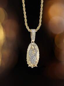 1 chiếc mặt dây chuyền Đức Mẹ Guadalupe mạ vàng 18K, dây thừng, phong cách hip hop, quà tặng cho người yêu thích trang sức tôn giáo, cầu nguyện, tốt nghiệp. - Đức Mẹ - Xem 8