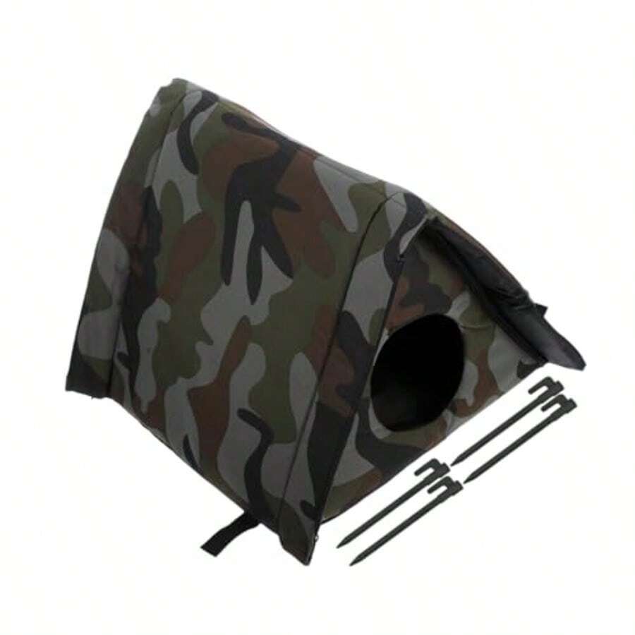 Casa para Gatos Aislamiento y Calefacción Refugio Exterior para Mascotas - Camuflaje - Ver 1