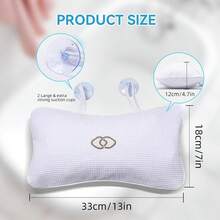 YUET Anti-Slip Non-Slip Bathtub Pillow Home Spa Bath Inflatable Cushion Head Neck Back Shoulders Rest Relax Suction Cup Bathroom Support For Hot Tub Luxurious Headrest - White - View 3