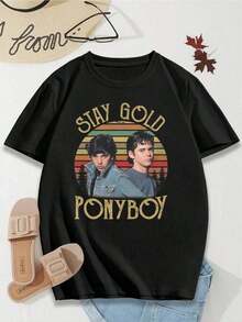Camiseta de San Valentín |   Mantente como el oro, Ponyboyy |   Camiseta Retro Vintage para Mujer de Outsiders |   Me encanta este regalo. Camiseta holgada, casual y versátil estilo Y2k. - Blanco - Ver 1