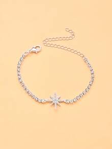1pc Shiny Star Bracelet With Rhinestones, Suitable For Daily Wear, Parties, And Travel - JL2654 Silver - View 3