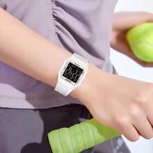 SANDA. Men's Digital Sports Watch, Silicone Strap Waterproof Electronic Wrist Watch, Multifunctional Luminous Display Watch For Outdoor Sports Daily Wear - 6355J - View 5