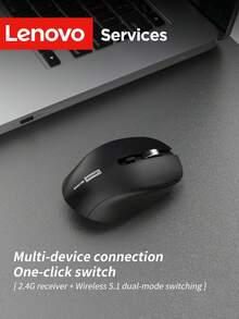 Lenovo 联想N220双模无线鼠标，支持蓝牙和2.4G连接，静音人体工学轻巧办公鼠标，DPI可调，电池续航时间长，便携式电脑鼠标，兼容笔记本电脑、PC、MacBook、平板电脑。 - 查看 9